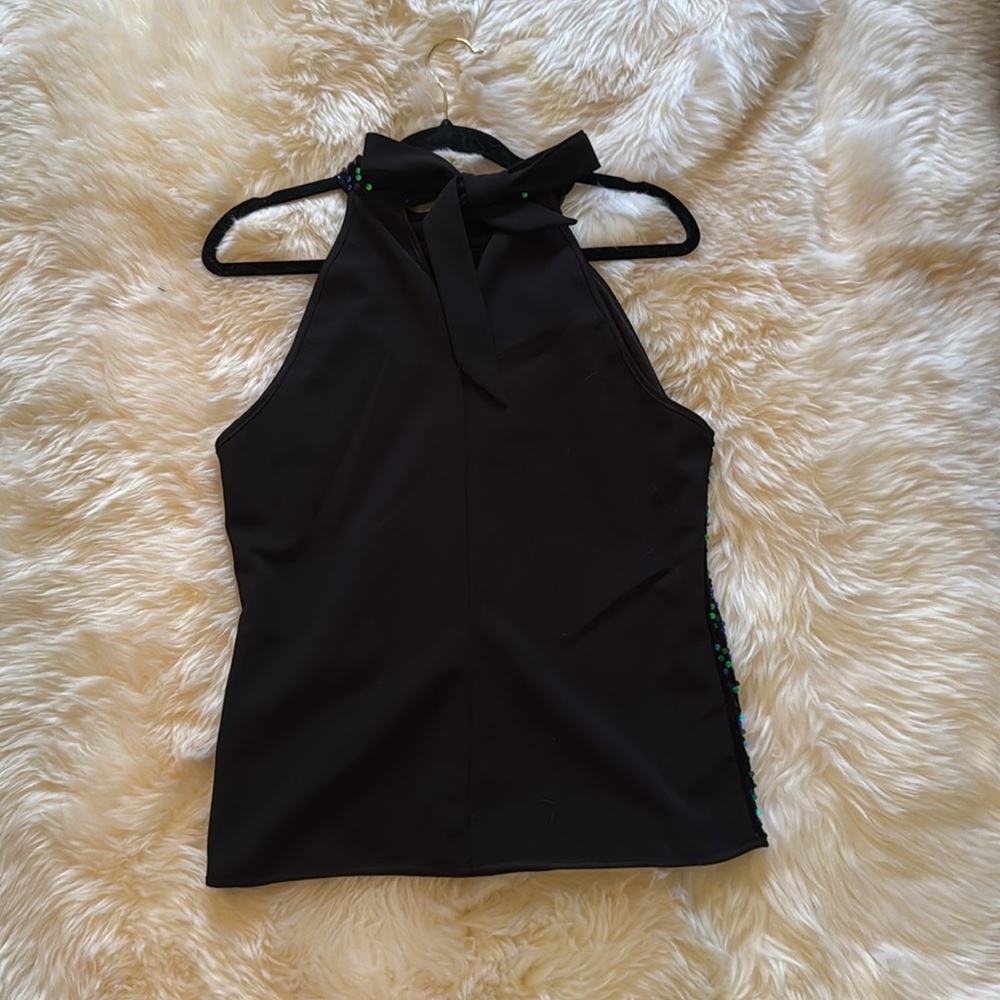 Vintage Blue & Green Sequin Halter Top - Picture 5 of 8